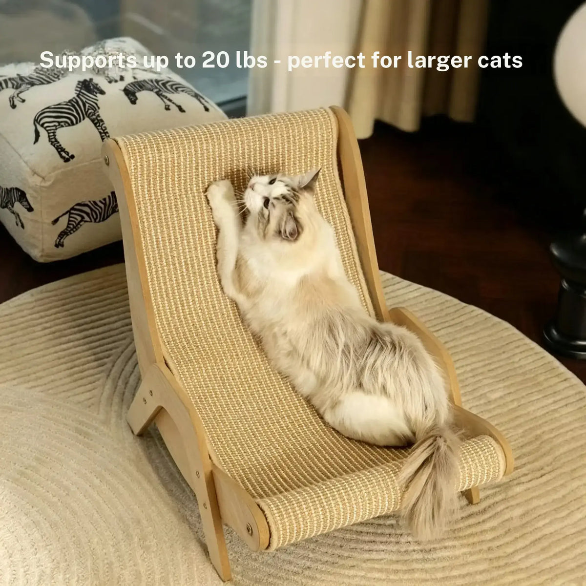 Multi-Functional Cat Scratching Board and Rocker Bed - Durable Natural Sisal and Jute Pet Furniture for Scratching and Relaxation, Self-Cleaning Kitty Lounge Chair, Ideal Gift for Cats
