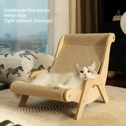 Multi-Functional Cat Scratching Board and Rocker Bed - Durable Natural Sisal and Jute Pet Furniture for Scratching and Relaxation, Self-Cleaning Kitty Lounge Chair, Ideal Gift for Cats